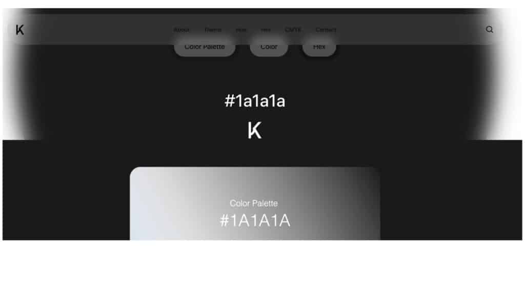 Color Palette 1a1a1a Dark Mode Website