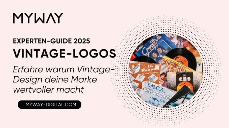 ein Stapel von Schallplatten und ein alter Text Vintage-Logos