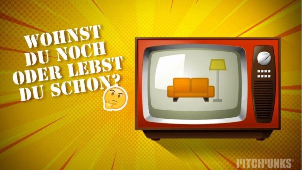 ein TV mit einer Couch und Lampe zu sehen-Ikea Werbeslogan