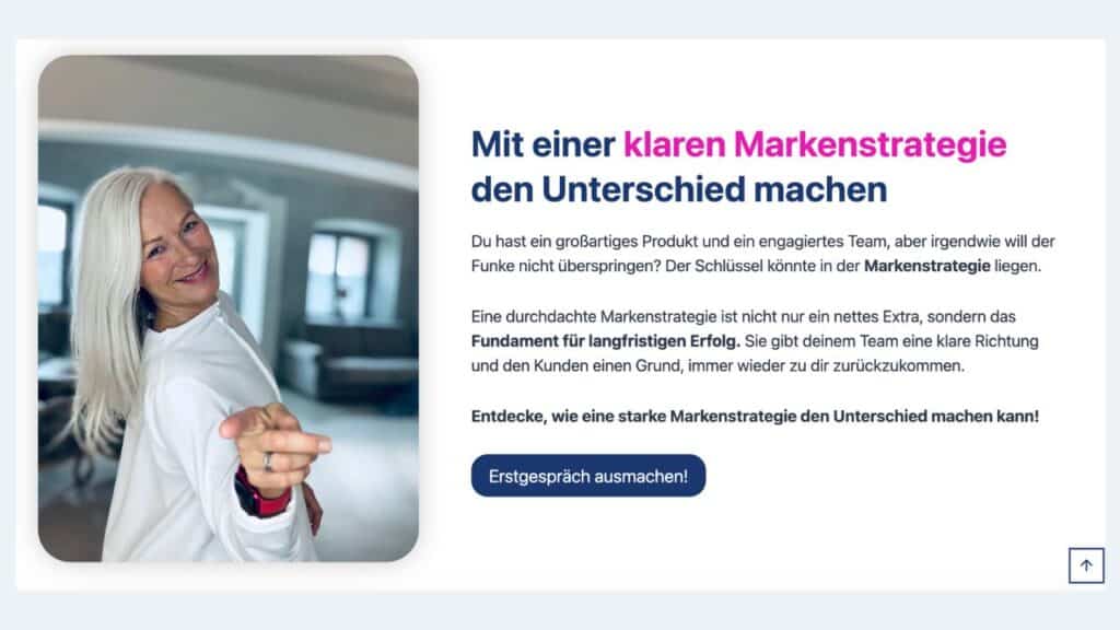 Bildauswahl auf der Website Beispiel- Gesichter Links platzieren