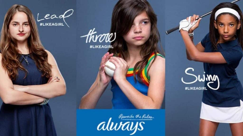 eine Collage einer Frau, die einen Baseball und einen Baseballschläger hält-Emotionales Marketing Always